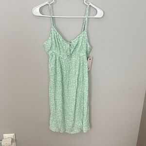 Billabong Light Mint Floral Tie-Front Sundress